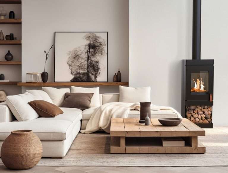 Barbas Box wood burning stove with log store