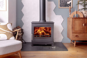 Woodwarm Fireview 5kW - Short Legs/Black/Contemporary