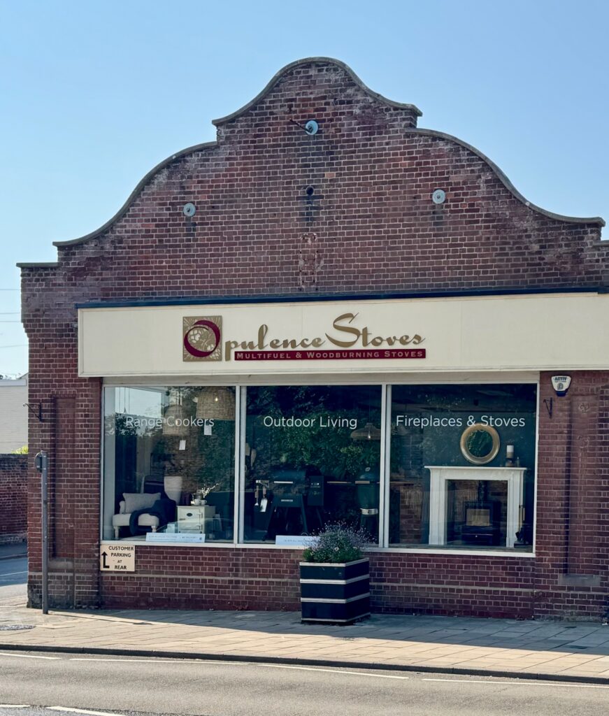 Opulence Stoves showroom shopfront on Out Risbygate, Bury St Edmunds